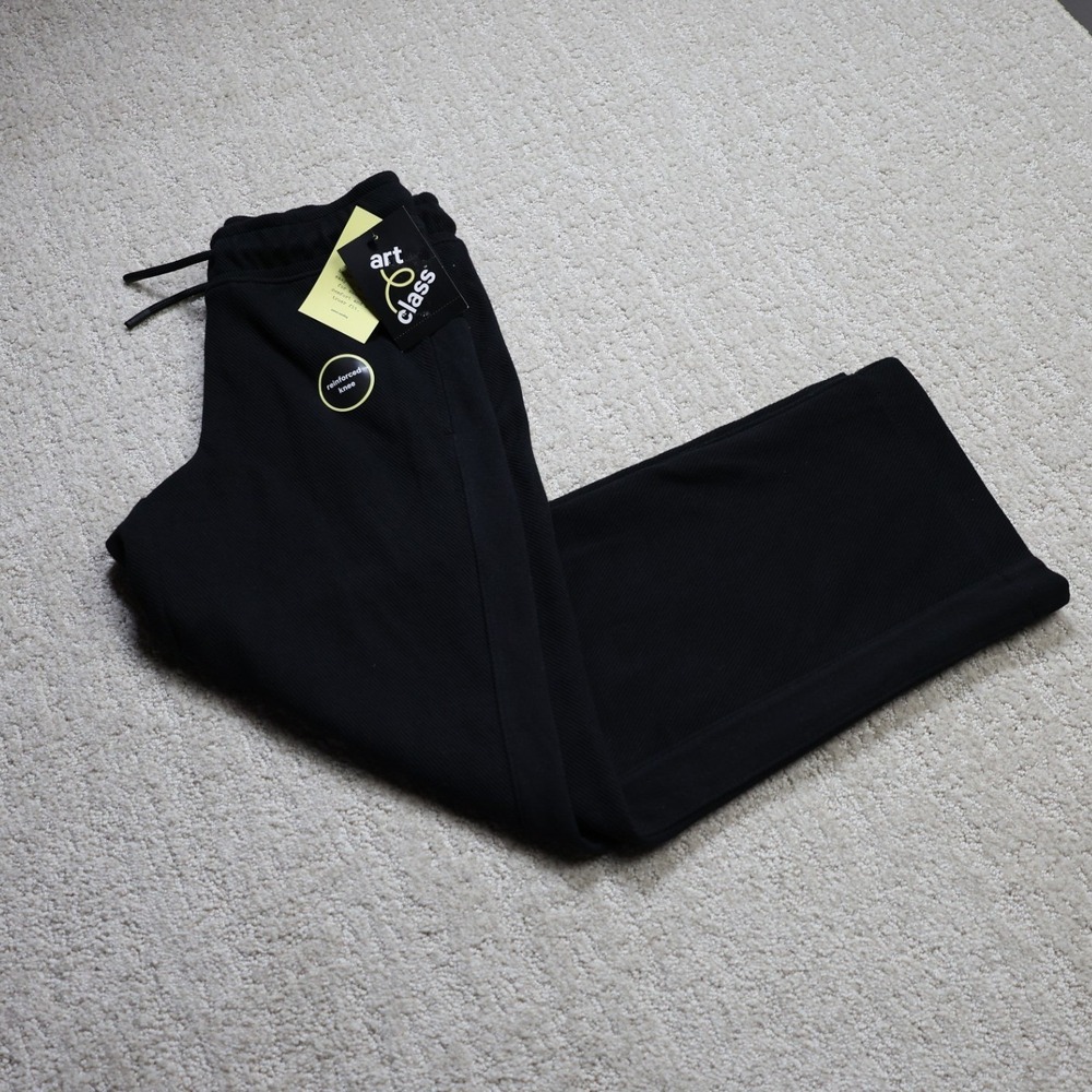 Art Class Boys Black Reinforced Knee Knit Jogger Pants Size M 8 NWT